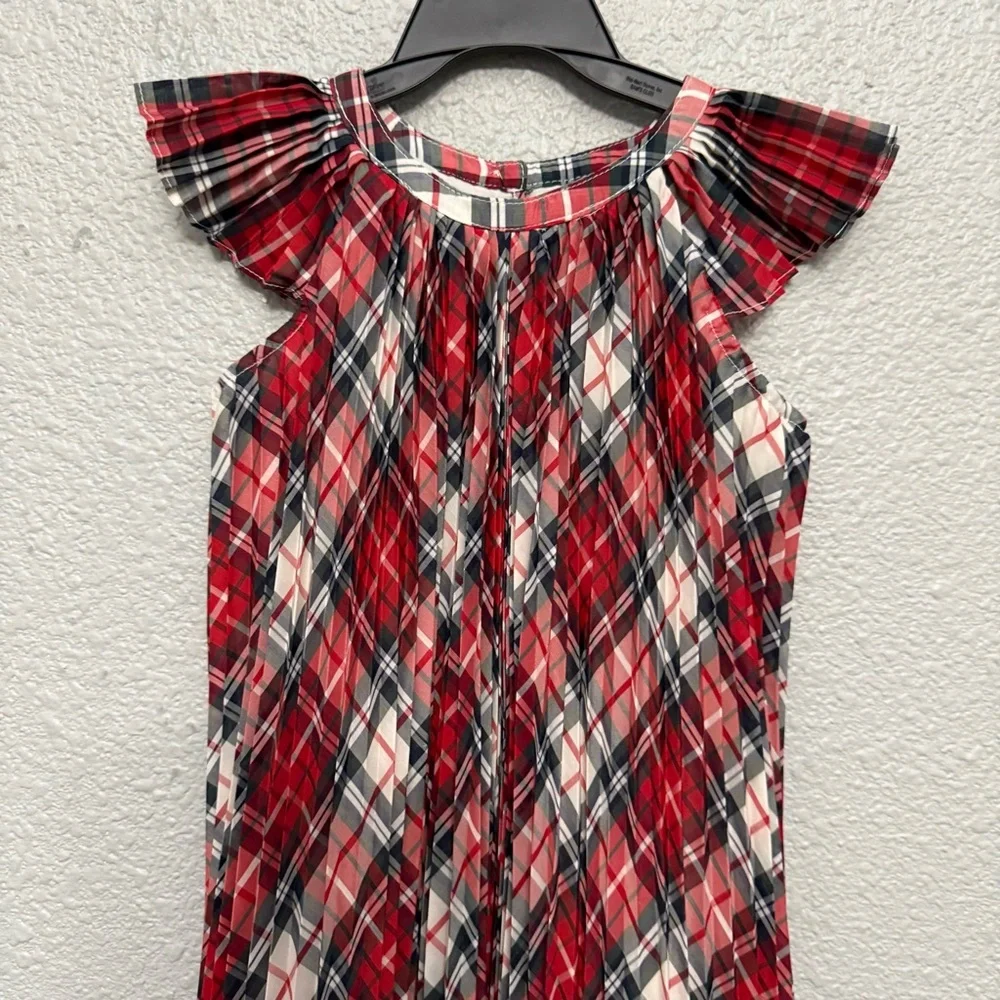 Baby Gap Plaid Pleated Dress Size 5 NWT‎ Flutter Sleeves